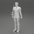 Girl-0007.jpg 3D file Naval reserve officer standing holding gun・3D printer model to download