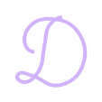 D_linotype_manuscrit_majuscule_alphabet.stl handwritten typography