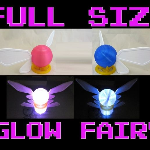 Full Size Light Up Navi Fairy Zelda Cosplay, Large LED Glow Link Faerie With Stand, 72 hour Battery Power, LED Light Up Prop - 3D model önizlemesi