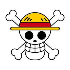 one-piece-calavera-pegatina.png One Piece - Jolly roger mugiwaras - Straw hat - Free