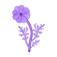 10-October-Cosmos.stl Birth Month Flowers Set Bas Relief 3D Model