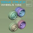 a4.jpg Semi Truck Wheel set w/ low profile tires 1-24th