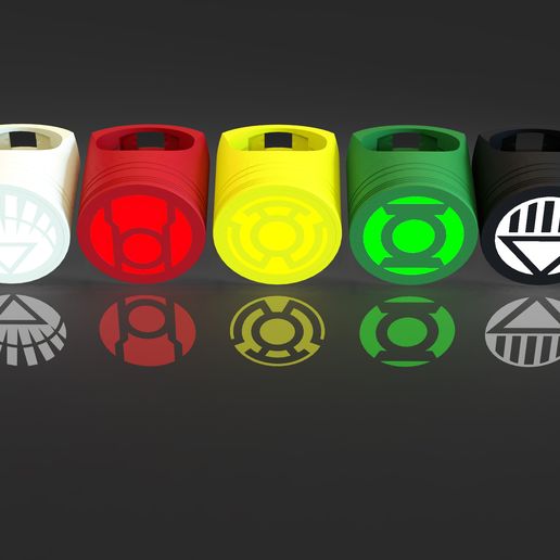 Lantern Corps LED rings Set All 9 3D model