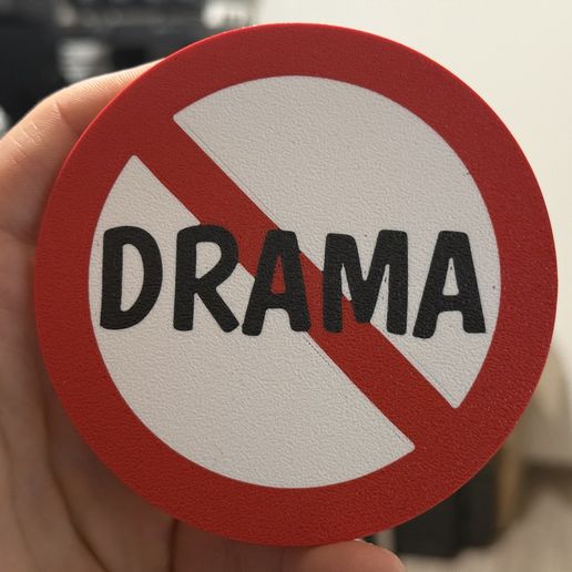 ⚠️ Drama Sign coaster・ STL File for 3D printing・Cults