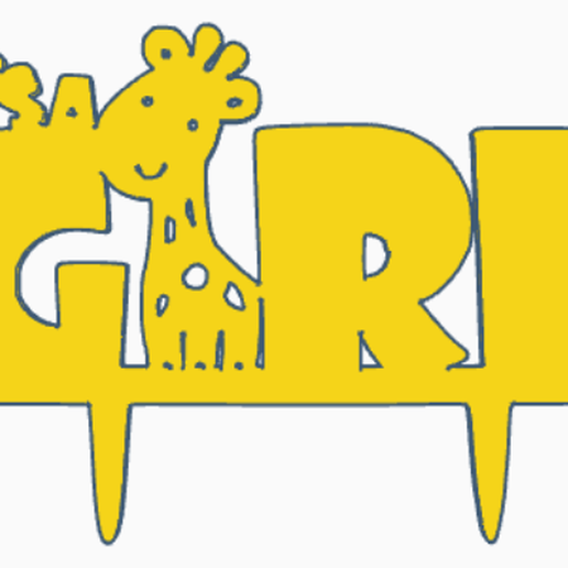 Cake topper - it's Girl 3D model