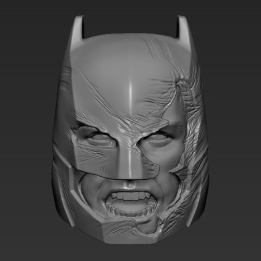 😡 BATMAN ARMORED ANGRY (DAMAGED) BEN AFFLECK (BVS) 3D HEAD MCFARLANE ...
