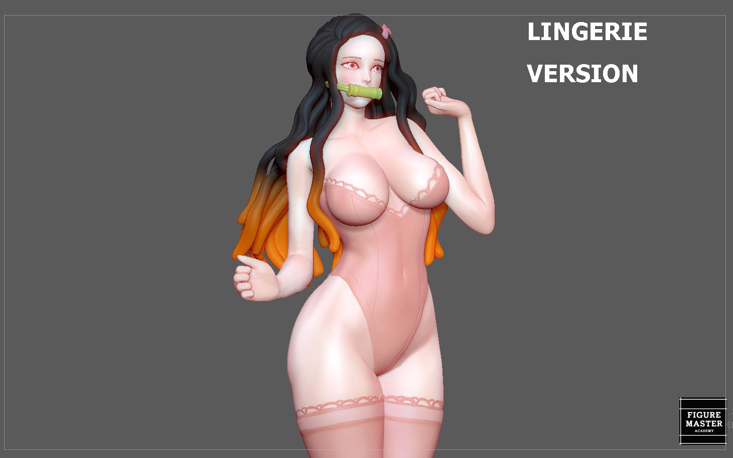 8.jpg Fichier 3D NEZUKO ADULT demon slayer kimetsu no yaiba SEXY GIRL WOMAN LINGERIE ANIME modèle d'impression 3D・Design pour impression 3D à télécharger, figuremasteracademy