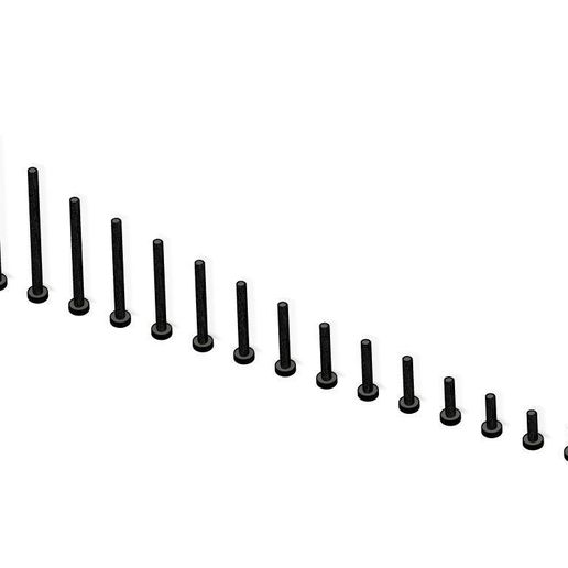 Allen Hex Bolt Set (Inch Standard, UNC) - Sizes #8-32 3D model