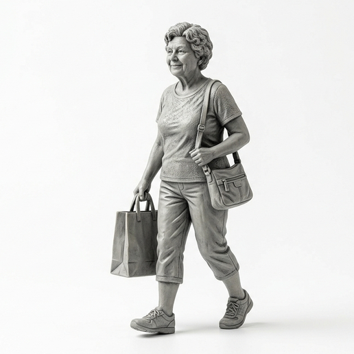 Old Lady Shopping 3D model