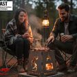 105-6.jpg Portable Camping Wood Stove DXF File,Firebox Plan BBQ,Collapsible Fire Pit,Functional