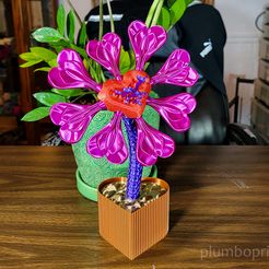 HeartwPlantRaw-2.jpg Free STL file Valentines Day Heart Flower Gift Box・3D printing idea to download