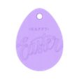 easter_ornament.stl Happy Easter Ornament | Egg Keychain - Bag Charm | Spring Hanging Decor | Basket Tag