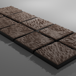 ovw1.png Archivo STL 10x 40mm base cuadrada con suelo arenoso (+toppers)・Modelo para descargar y imprimir en 3D
