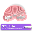 Rainbow-2-clouds-cookie-cutter.png Rainbow 2 clouds cookie cutter - THE SKY COOKIE CUTTERS FILE