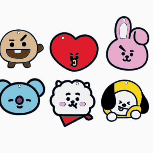 BT21 BTS MASCOTS KEY RINGS
