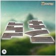 3.jpg Set of stone paved roads with corners and crossroads (2) - Medieval Gothic Feudal Old Archaic Saga 28mm 15mm RPG