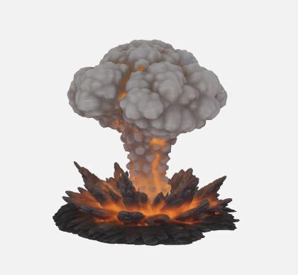 💥 Atomic Blast Impact Marker – Nuclear Explosion Effect・ STL File for ...