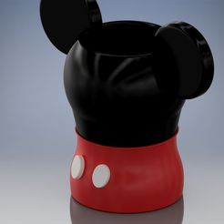 mickeypot3.jpg STL file mickey mouse pen holder or flower pot・3D print object to download