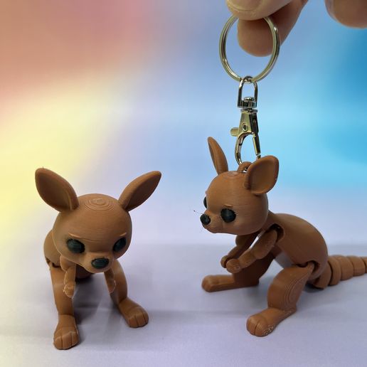 Flexi Kangaroo 3D Model – Pre-Colored STL – With and Without Keychain – Multi-Color Print Ready 3D model