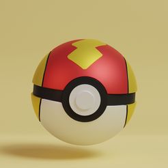 fast-ball-render.jpg STL file Pokemon Fast Ball Pokeball・Model to download and 3D print