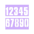 pochoir.stl Stencil numbers