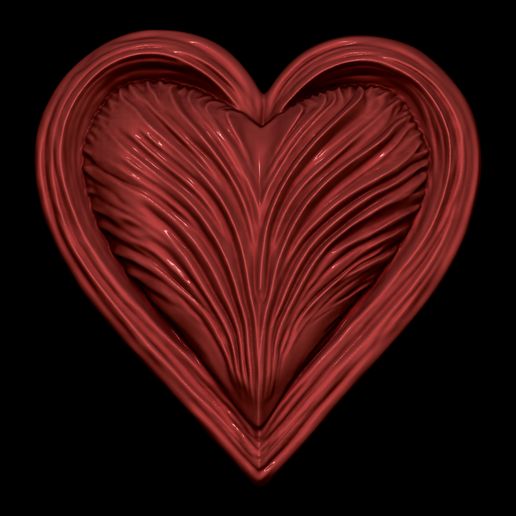 Fantasy-Heart-1.jpg Fantasy Heart Relief STL file for 3d printing or CNC Free 3D print model