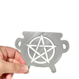 BSTG8561.png Cauldron with Pentacle, Witch's Pot with Symbol, Pentagram