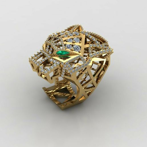 Cgtrader Mens Panther Ring 3d Printer Cartier Ring 3d Model