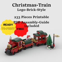 Lego-Vorlage.png Fichier 3D gratuit Train de Noël en briques de style Lego・Objet pour imprimante 3D à télécharger