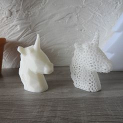 DSCN0435.JPG Free STL file Unicorn - Low Poly / Voronoi・3D print model to download