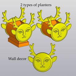 1.jpg 3D file Set 2 Planters and Wall decor Lady Deer・3D printable model to download
