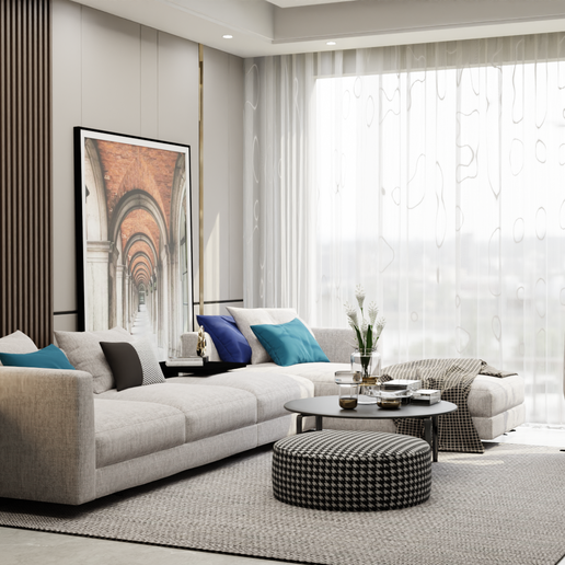 🔦 Living room Interior Scene Architectural Visualization・Free 3D File ...