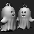 r_13.jpeg Kawaii Ghost Keychain - Spooky Mini STL Model for 3D Printing