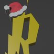 R.png HARRY POTTER STYLE LETTER R WITH CHRISTMAS HAT + KEY CHAIN