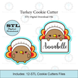 Etsy-Listing-Template-STL.png Turkey Cookie Cutter | With personalized Text Box Option | STL File