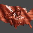 0-US-Wavy-Map-and-Flag-Soldier-©.jpg USA Flag and Map - Soldier - Pack - CNC Files For Wood, 3D STL Models