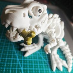 Flexi Factory Print-in-Place Skeleton T-Rex Dinosaur with 3MF and XXL Versions Included!