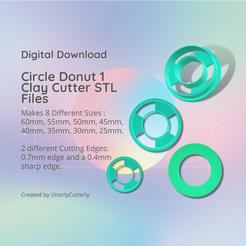 1Pink-and-White-Geometric-Marketing-Presentation-3000-×-2000px-Instagram-Post-Square.png 3D file Circle Donut 1 Clay Cutter - Hoop STL Digital File Download- 8 sizes and 2 Cutter Versions・3D printing idea to download