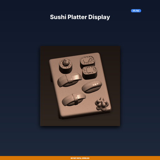 Sushi Platter Display - 3D Printable STL File