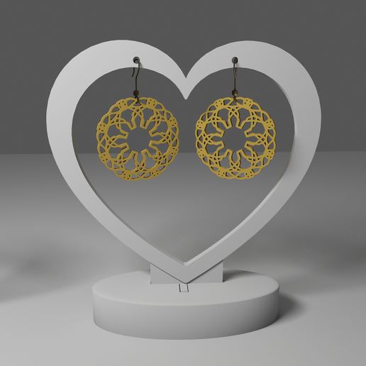 Mandala earrings 141 3D model