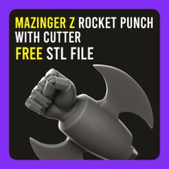 DD.jpg Free STL file ▷ Mazinger Z Rocket Punch with Cutter 【 KEYCHAIN 】・3D printable model to download