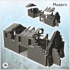 1-PREM-B36.jpg Archivo STL Edificio en ruinas con gran puerta y marco de madera (36) - Segunda Guerra Mundial Segunda Guerra Mundial Campaña occidental EE.UU. Reino Unido Alemania・Objeto imprimible en 3D para descargar
