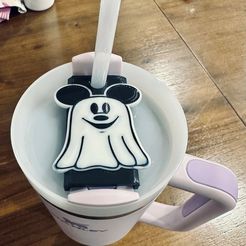 ghost.jpg Archivo 3D Vaso Stanley 40 oz Topper (Original y H2.0) - Mickey Ghost・Plan para descargar y imprimir en 3D