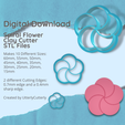 OM ee > ae neti |. Digital Ol Flower Clay Cutter STL Files Makes 10 Different Sizes: 60mm, 55mm, 50mm, 45mm, 40mm, 35mm, 30mm, 25mm. 20mm, 15mm 7 , ee Le ven VEE ek eyal r og Sf 2 different Cutting Edges: 0.7mm edge and a 0.4mm Sharp edge. Created by UtterlyCutterly Com ey A, Spiral Flower Clay Cutter - STL Digital File Download- 10 sizes and 2 Cutter Versions