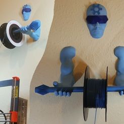 Wall Mounted Spool Holder - 3D Printing Guardian 1024.jpg Бесплатный STL файл 3D Printing Guardian - Wall Mounted Filament Spool Holder・3D-печатная модель для загрузки, MaxFunkner