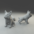 3.png Low polygon French Bulldog 3D print model  in three poses