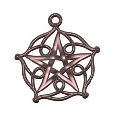 Pettacle-08-v4-000.jpg Pentagramme gothique de Brisingamen pour la protection sorcière pendentif collier oreille porte-clés pt-08 3d-print and cnc