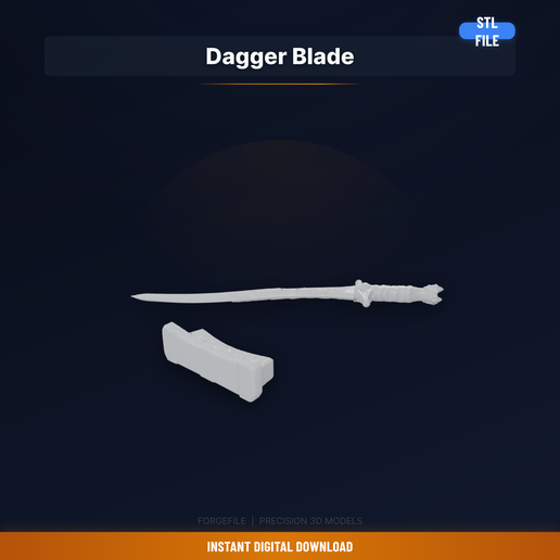 Fantasy Cosplay Prop, Ornate Handle, Curved Detail, - 3D Printable STL File