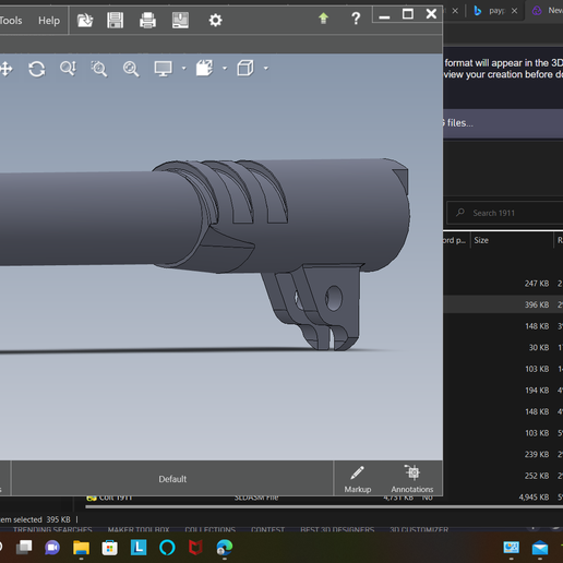 Complete Colt 1911 Gun Parts File For 3D Printing Working Guns. Warning! Real Firearm May Be Illegal In Your County 3D model