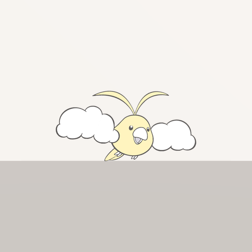 Pokemon Hoenn Shiny Swablu #333 Wall Art